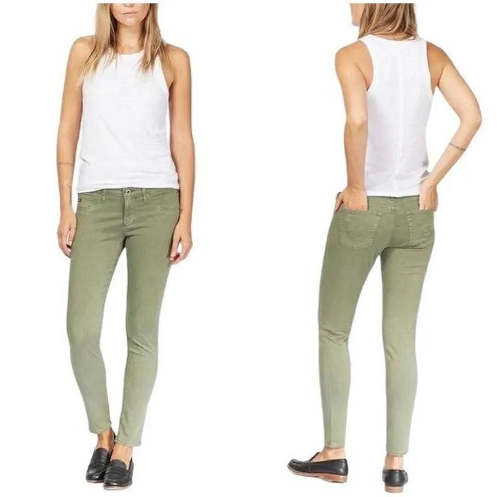 Adriano Goldschmied Gabbey ankle super skinny luxe green 27 jeans